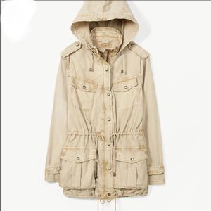 Talula Utility Jacket from Aritzia in Beige